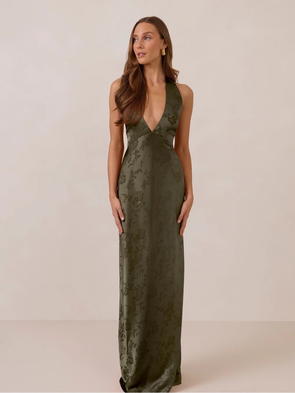 Park & Fifth Empire Dress in Moss Jacquard